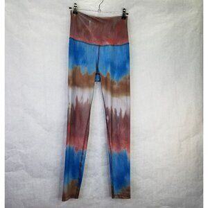 Beyond Yoga 7/8 Leggings Women's S Multi Color Red Blue Stripe Lux High Waisted